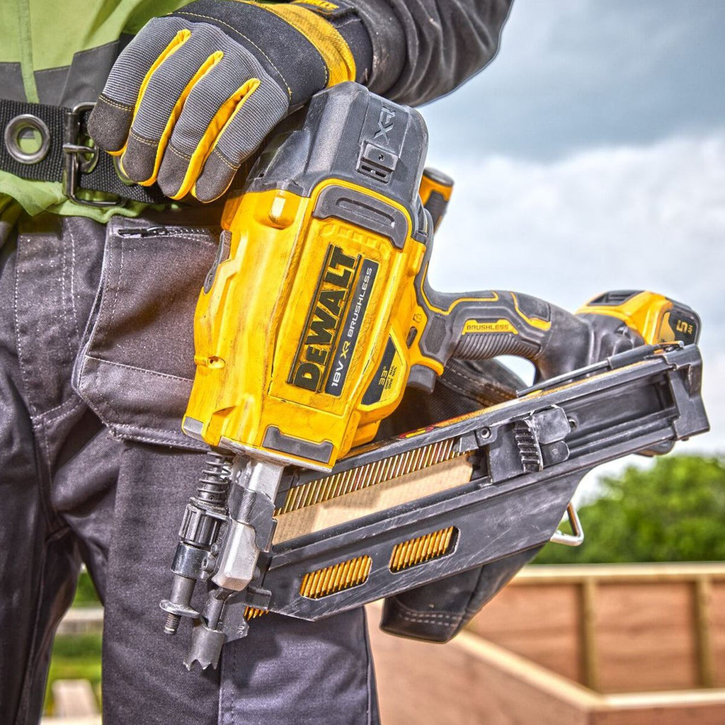 Dewalt DCK246P2 18V XR Brushless Twin Pack Nailer with 2 x 5.0Ah Batteries Charger & Bag